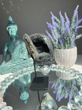 Load image into Gallery viewer, Black Amethyst and agate geode  Healing crystals 2764
