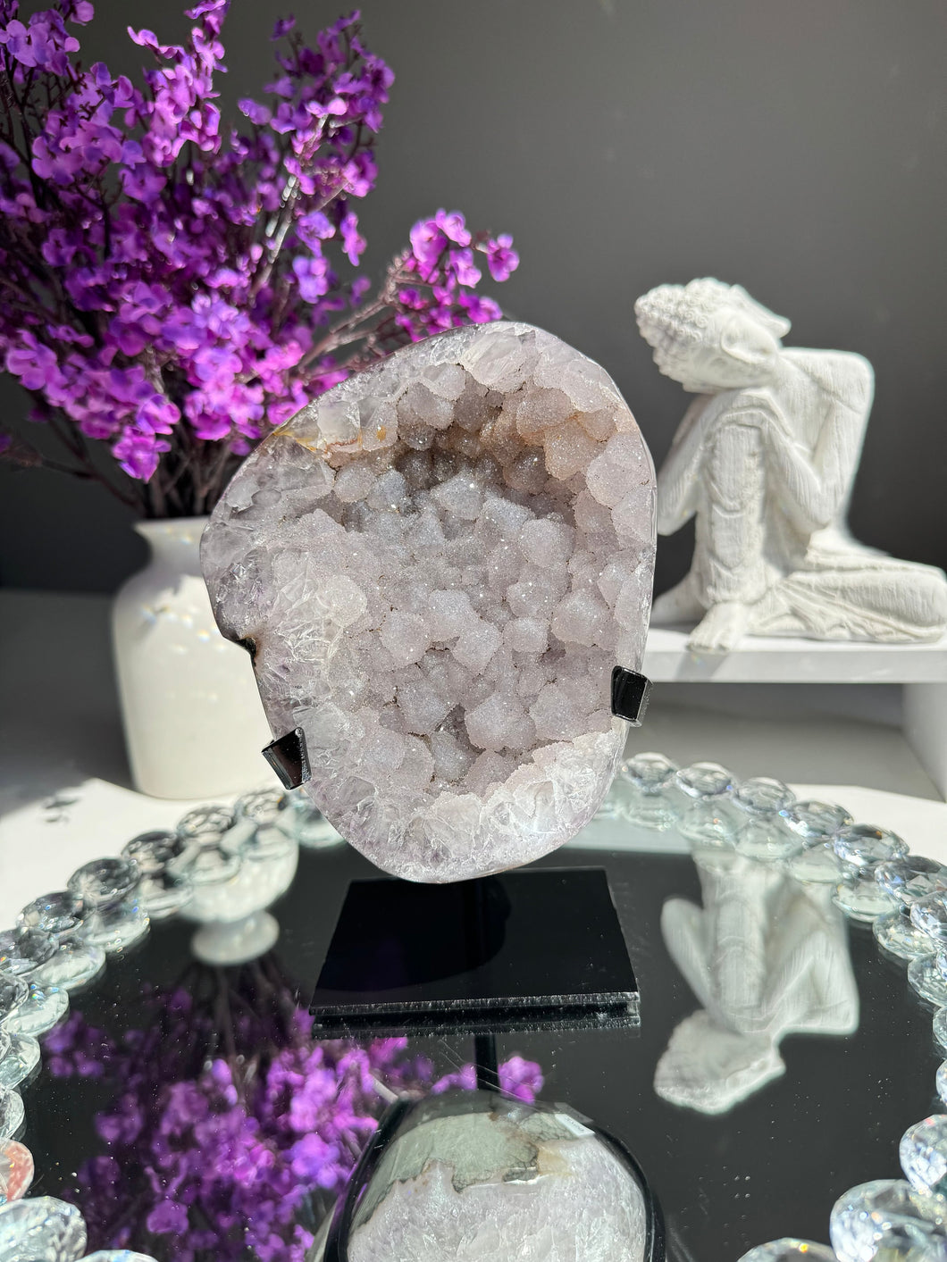 Lilac sugar Amethyst geode Healing crystals 2759