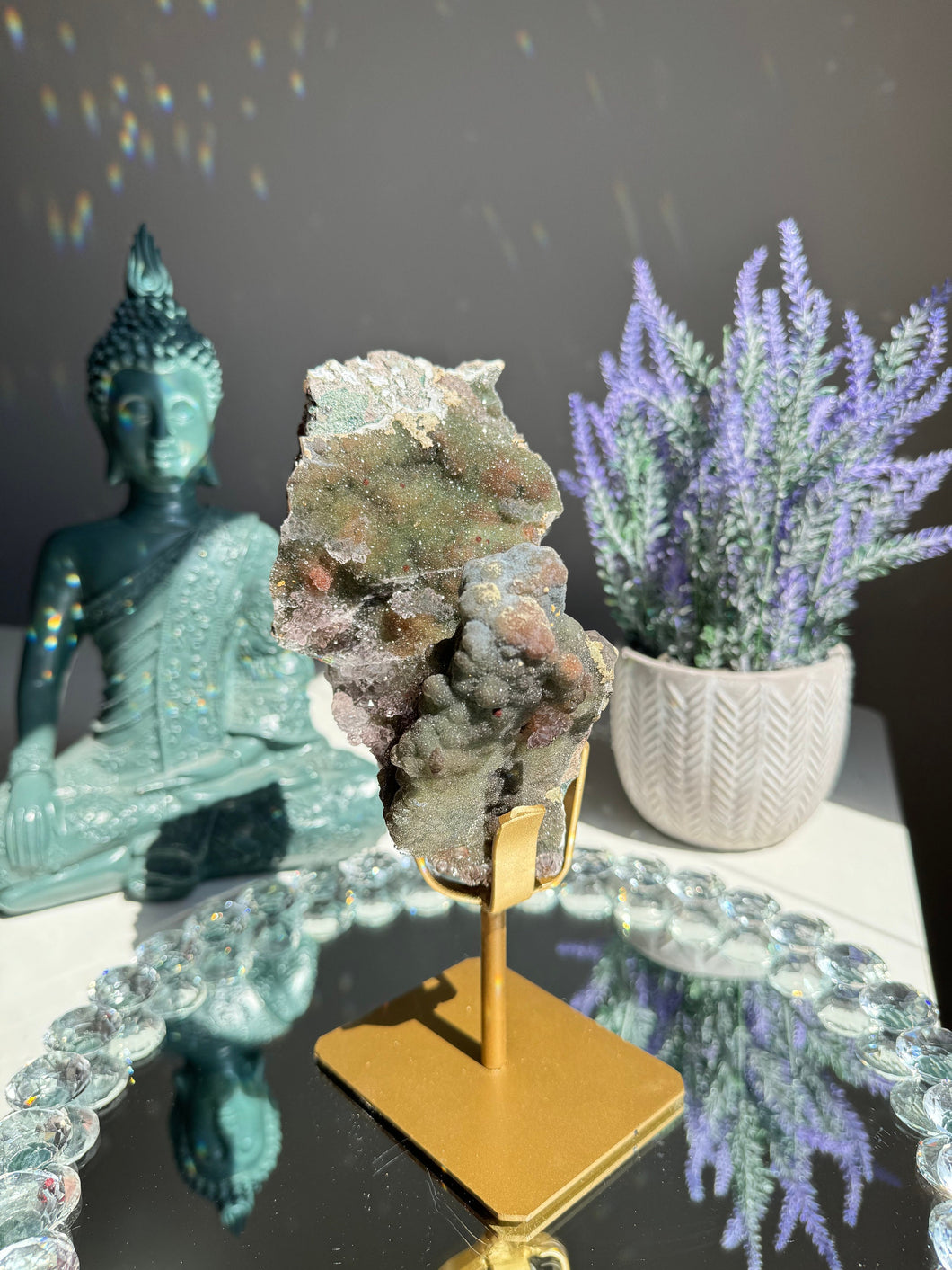 Green Amethyst flower Healing crystals 2771