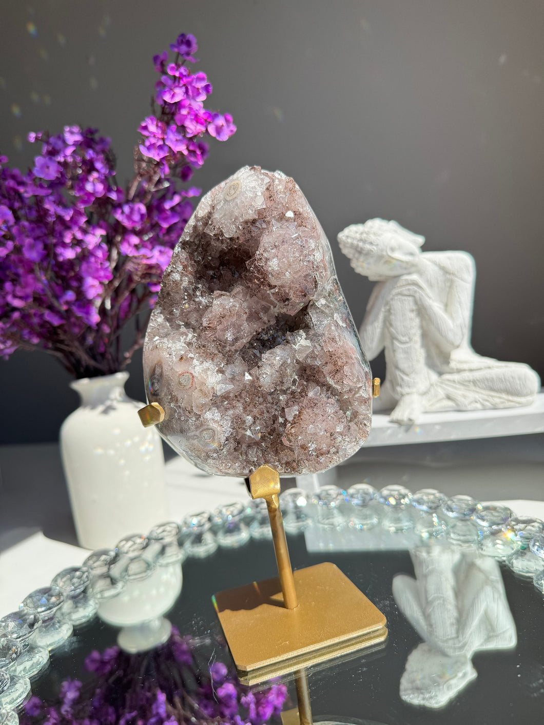 Amethyst cluster with pink points Healing crystals 2771