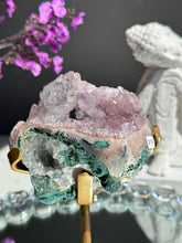 Load image into Gallery viewer, Druzy pink Amethyst geode with jasper Healing crystals 2767
