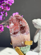 Load image into Gallery viewer, Unique red druzy pink Amethyst with amethyst and jasper Healing crystals 2768
