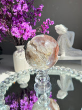 Load image into Gallery viewer, Pink amethyst sphere with quartz healing crystals 2749
