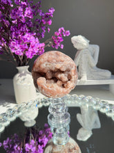 Load image into Gallery viewer, Pink amethyst sphere with quartz healing crystals 2749
