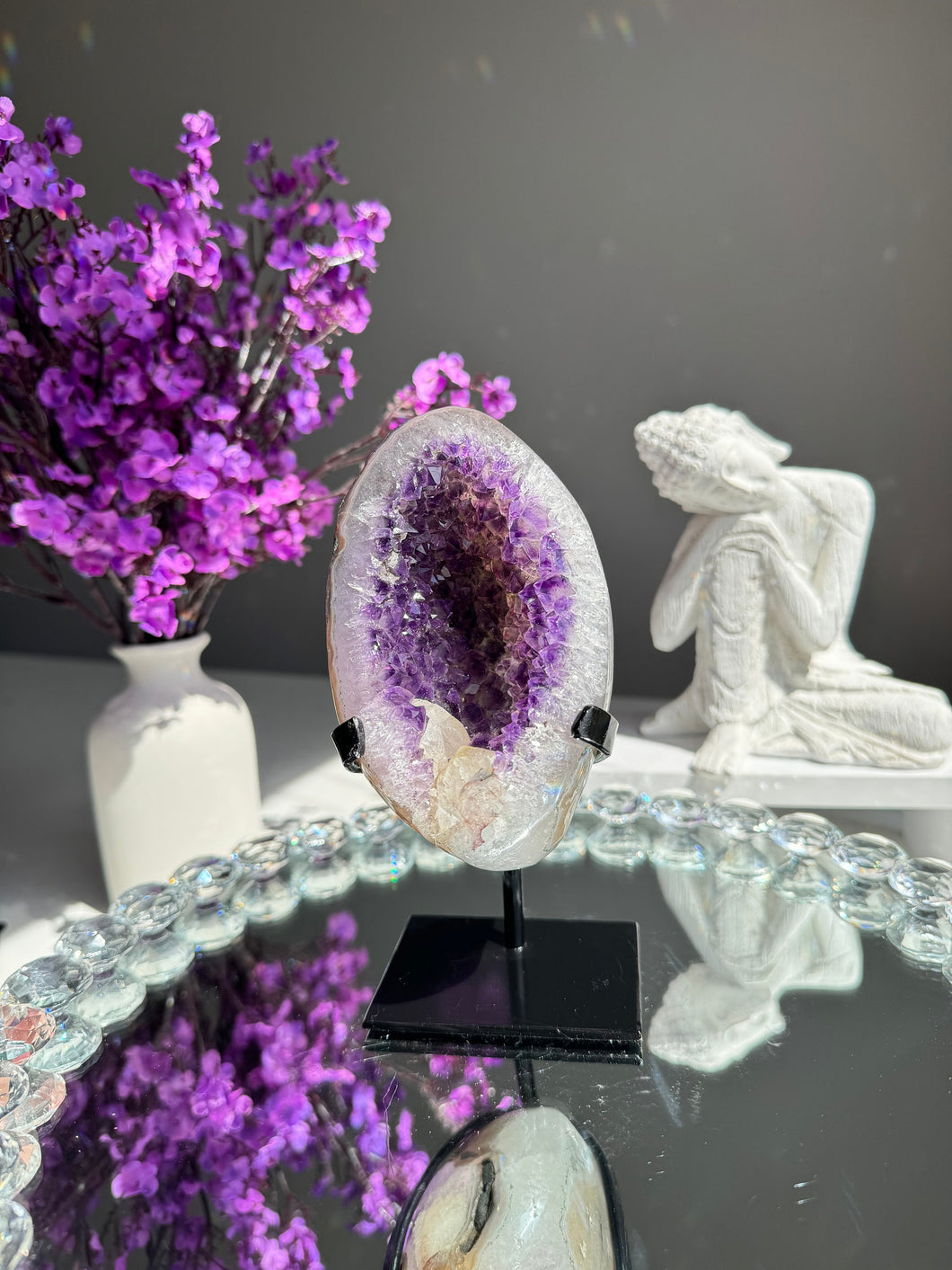 Amethyst geode with calcite Healing crystals 2765