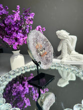 Load image into Gallery viewer, Amethyst geode with calcite and hematite Healing crystals 2765

