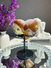 Load image into Gallery viewer, Blue sugar druzy quartz heart with agate Healing crystals 2773
