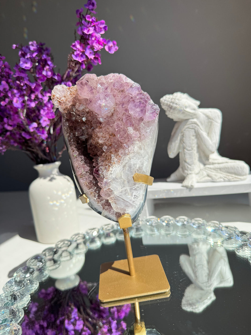 Amethyst geode with agate banding Healing crystals 2772