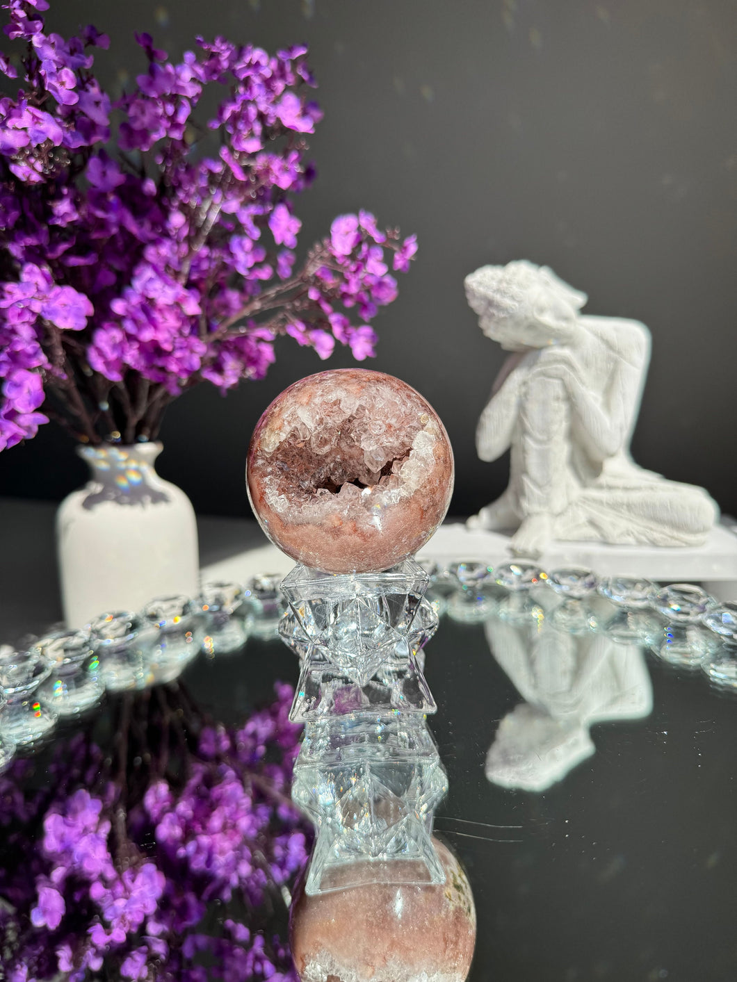 Druzy Pink amethyst sphere SPHERE ONLY healing crystals 2754