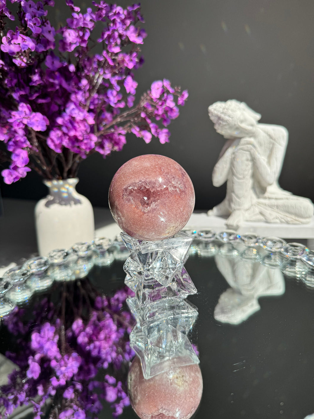 Druzy Pink amethyst sphere SPHERE ONLY healing crystals 2754