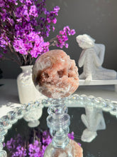 Load image into Gallery viewer, Pink amethyst sphere with quartz healing crystals 2749
