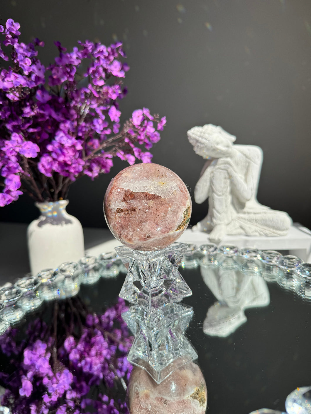 Druzy Pink amethyst sphere SPHERE ONLY healing crystals 2753