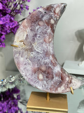 Load image into Gallery viewer, Pink Amethyst Moon with amethyst 2983 healing crystals
