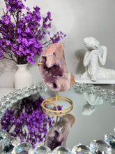 Load image into Gallery viewer, Pink Amethyst Moon with amethyst 2980 healing crystals
