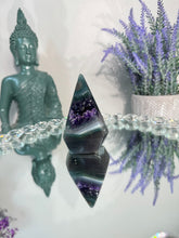 Load image into Gallery viewer, amethyst pendulum with agate and green jasper 2869
