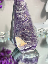 Load image into Gallery viewer, Sugar amethyst pendulum with agate sugar druzy amethyst 2871
