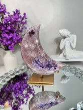 Load image into Gallery viewer, Pink Amethyst Moon with amethyst 2982 healing crystals
