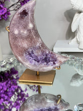 Load image into Gallery viewer, Pink Amethyst Moon with amethyst 2982 healing crystals
