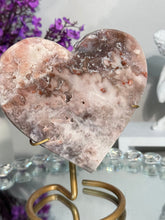 Load image into Gallery viewer, Red druzy Pink Amethyst heart 2885
