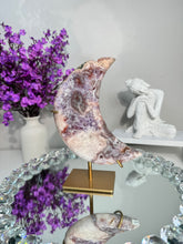 Load image into Gallery viewer, Druzy Pink Amethyst moon with amethyst 2904
