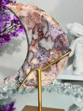 Load image into Gallery viewer, Druzy Pink Amethyst moon with amethyst 2904
