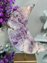 Load image into Gallery viewer, Druzy Pink Amethyst moon with amethyst 2903
