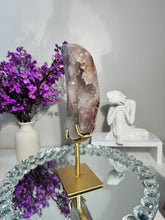 Load image into Gallery viewer, Pink Amethyst moon with quartz 2929
