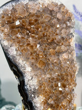 Load image into Gallery viewer, Druzy quartz and iron cluster with black agate banding 2834
