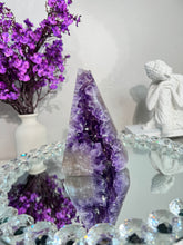 Load image into Gallery viewer, Druzy rainbow amethyst pendulum no code
