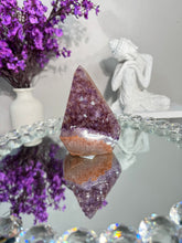 Load image into Gallery viewer, Druzy amethyst pendulum with brown agate 2915
