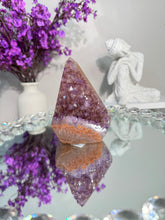 Load image into Gallery viewer, Druzy amethyst pendulum with brown agate 2915
