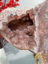 Load image into Gallery viewer, Red druzy pink amethyst slab  2930 pink amethyst geode red geode
