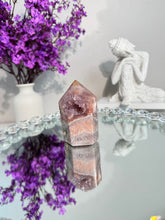 Load image into Gallery viewer, Druzy pink amethyst tower with amethyst  2951
