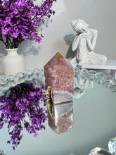 Load image into Gallery viewer, Druzy pink amethyst tower with amethyst  2951
