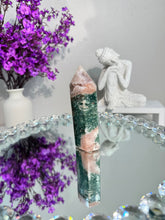 Load image into Gallery viewer, Druzy pink amethyst tower with amethyst and jasper 2951
