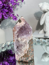 Load image into Gallery viewer, Druzy pink amethyst tower with amethyst 2949
