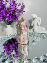 Load image into Gallery viewer, Druzy pink amethyst tower with amethyst 2949
