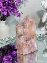 Load image into Gallery viewer, Druzy pink amethyst tower with quartz  2949
