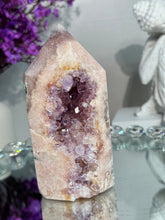 Load image into Gallery viewer, Druzy pink amethyst tower with amethyst 2950
