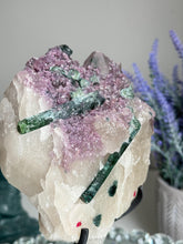 Load image into Gallery viewer, High quality Green tourmaline in quartz with lepidolite 2962
