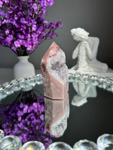 Load image into Gallery viewer, Druzy pink amethyst tower with amethyst 2950
