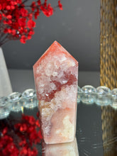 Load image into Gallery viewer, Red pink amethyst tower with amethyst druzy  2951
