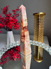 Load image into Gallery viewer, Red Druzy pink amethyst obelisk 2950
