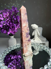 Load image into Gallery viewer, High quality Druzy pink amethyst with amethyst obelisk 2947
