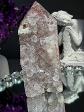 Load image into Gallery viewer, Druzy pink amethyst tower with quartz 2947 amethyst tower
