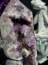 Load image into Gallery viewer, Druzy pink amethyst tower with amethyst 2947 amethyst tower
