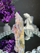 Load image into Gallery viewer, Druzy pink amethyst tower with amethyst 2947 amethyst tower
