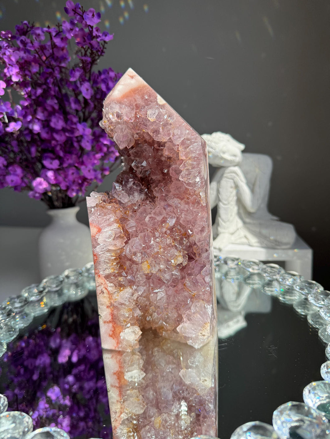 XL Druzy pink amethyst tower with amethyst 2944 amethyst tower