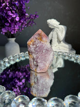 Load image into Gallery viewer, Druzy pink amethyst tower with amethyst 2949 amethyst tower
