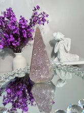 Load image into Gallery viewer, Druzy amethyst pendulum  with agate banding 2915
